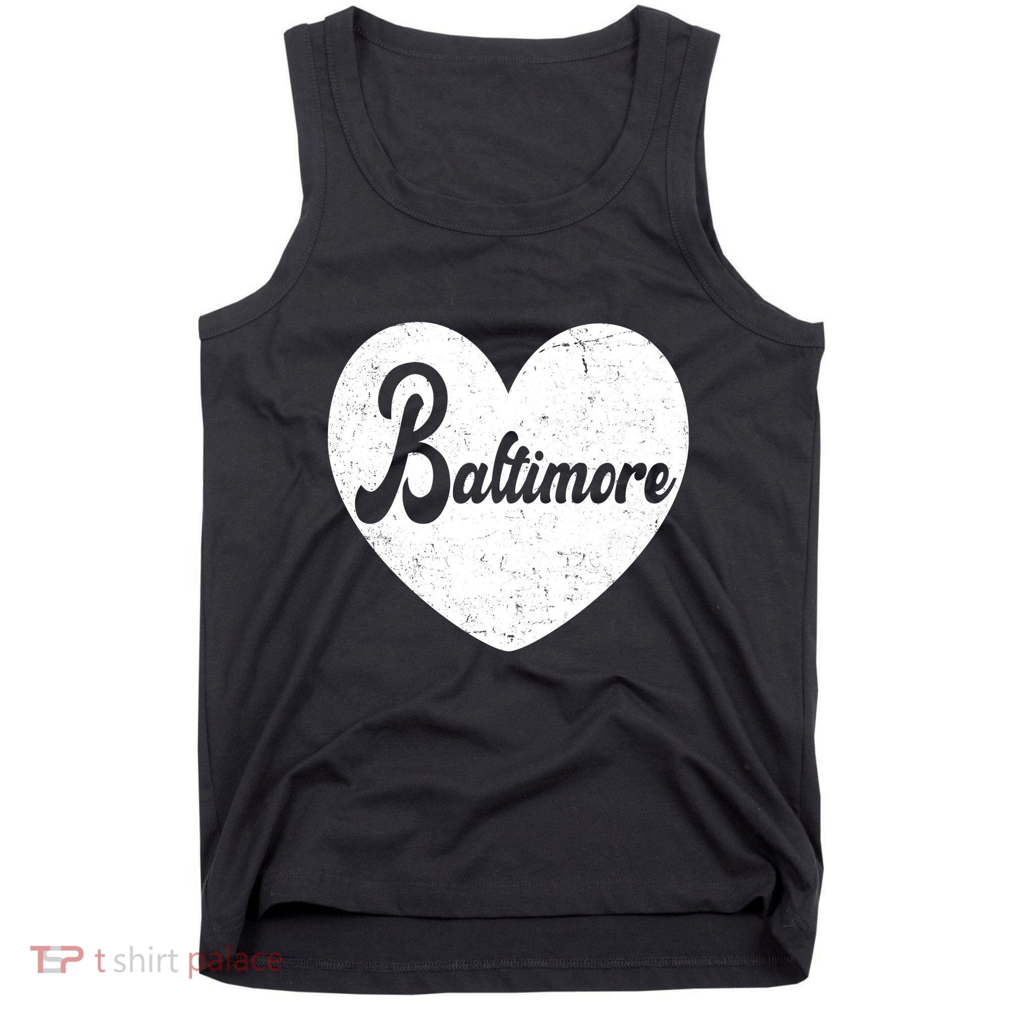 Baltimore Heart Baseball Sports Fan Tank Top
