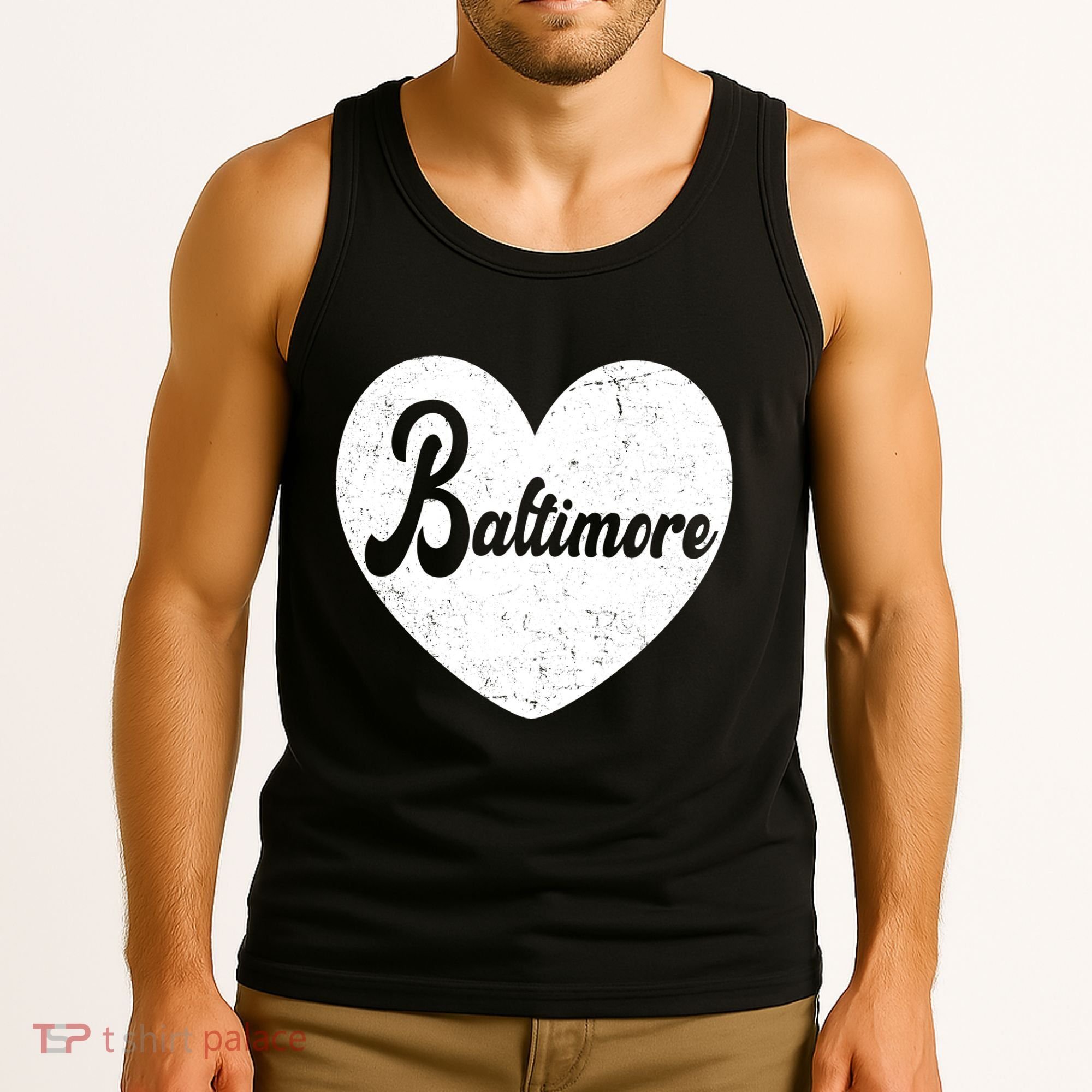 Baltimore Heart Baseball Sports Fan Tank Top