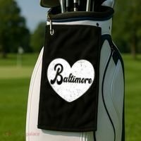 Baltimore Heart Baseball Sports Fan Golf Towel thumb 2