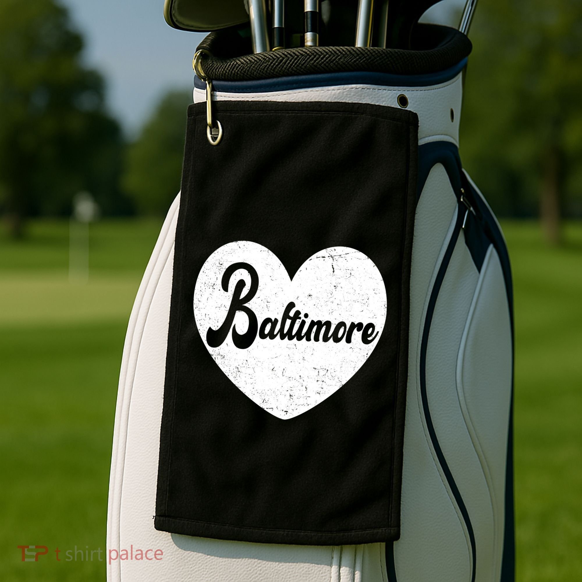 Baltimore Heart Baseball Sports Fan Golf Towel