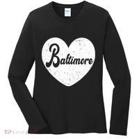 Baltimore Heart Baseball Sports Fan Women's Long Sleeve Shirt thumb 0