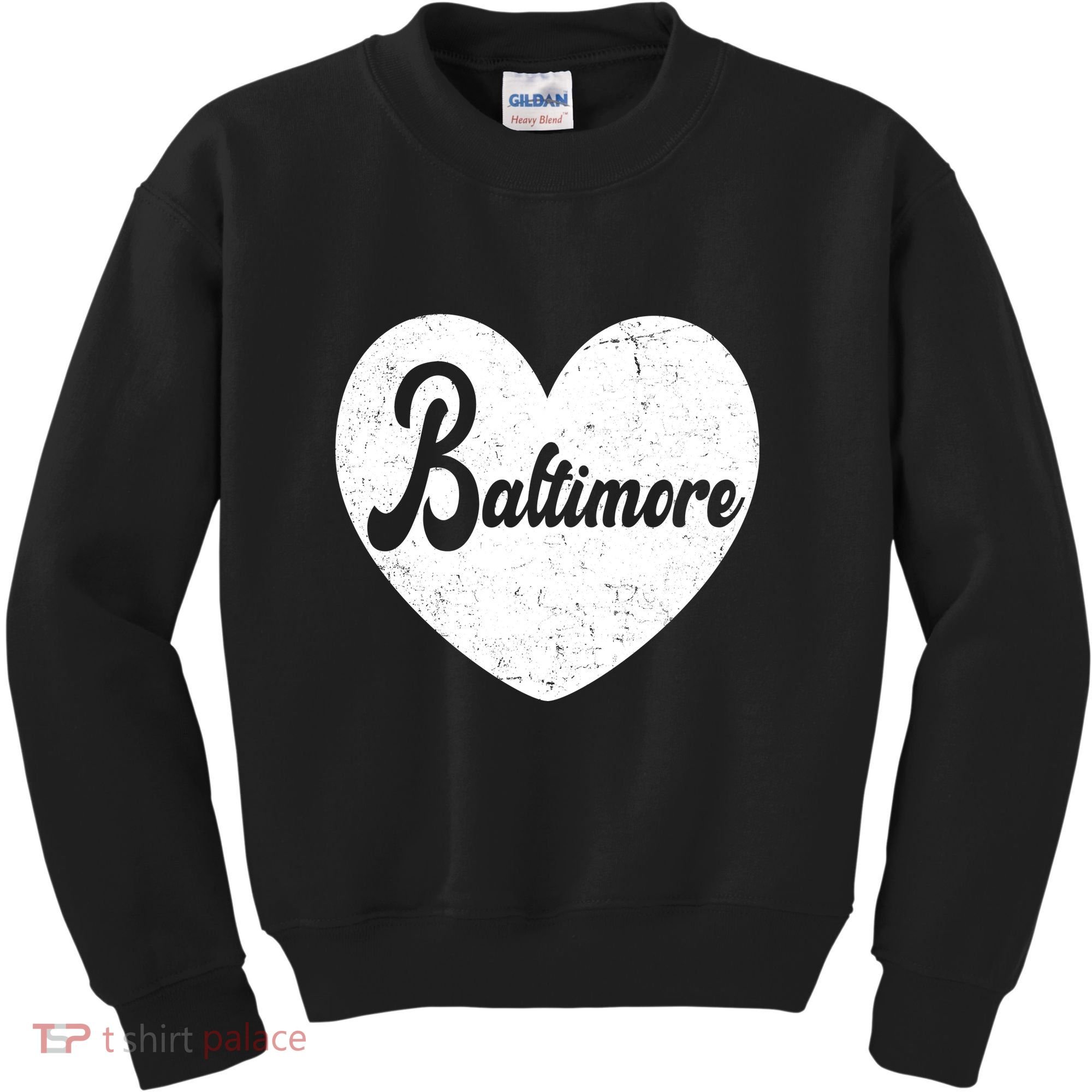 Baltimore Heart Baseball Sports Fan Kids Sweatshirt