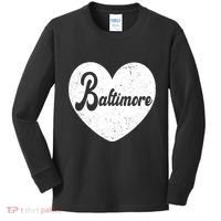 Baltimore Heart Baseball Sports Fan Kids Long Sleeve Shirt thumb 0