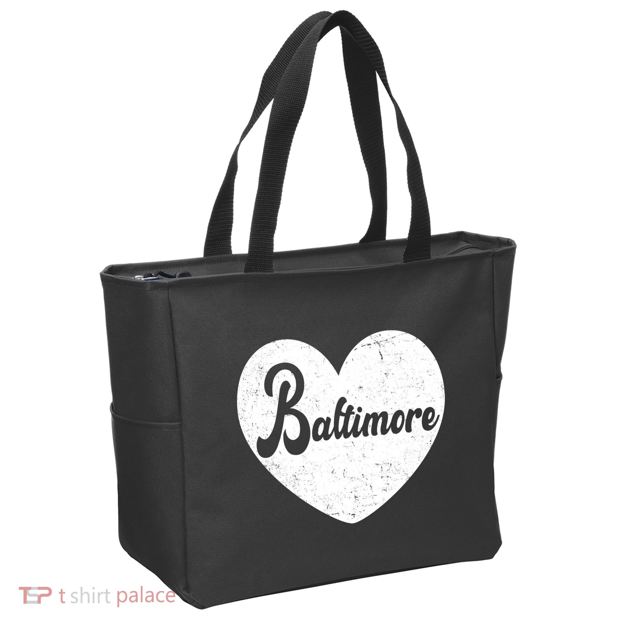 Baltimore Heart Baseball Sports Fan Tote Bag