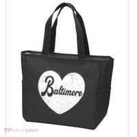 Baltimore Heart Baseball Sports Fan Tote Bag thumb 3