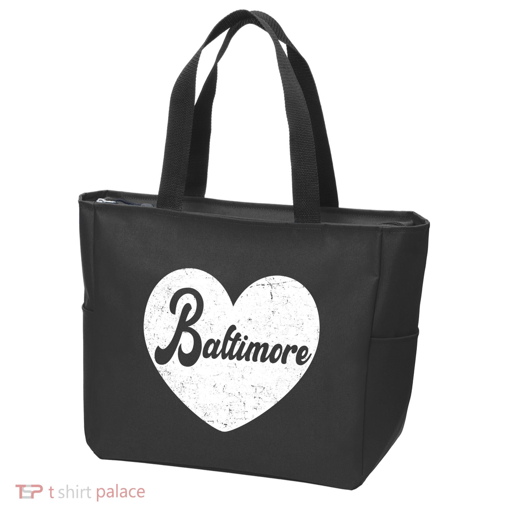 Baltimore Heart Baseball Sports Fan Tote Bag