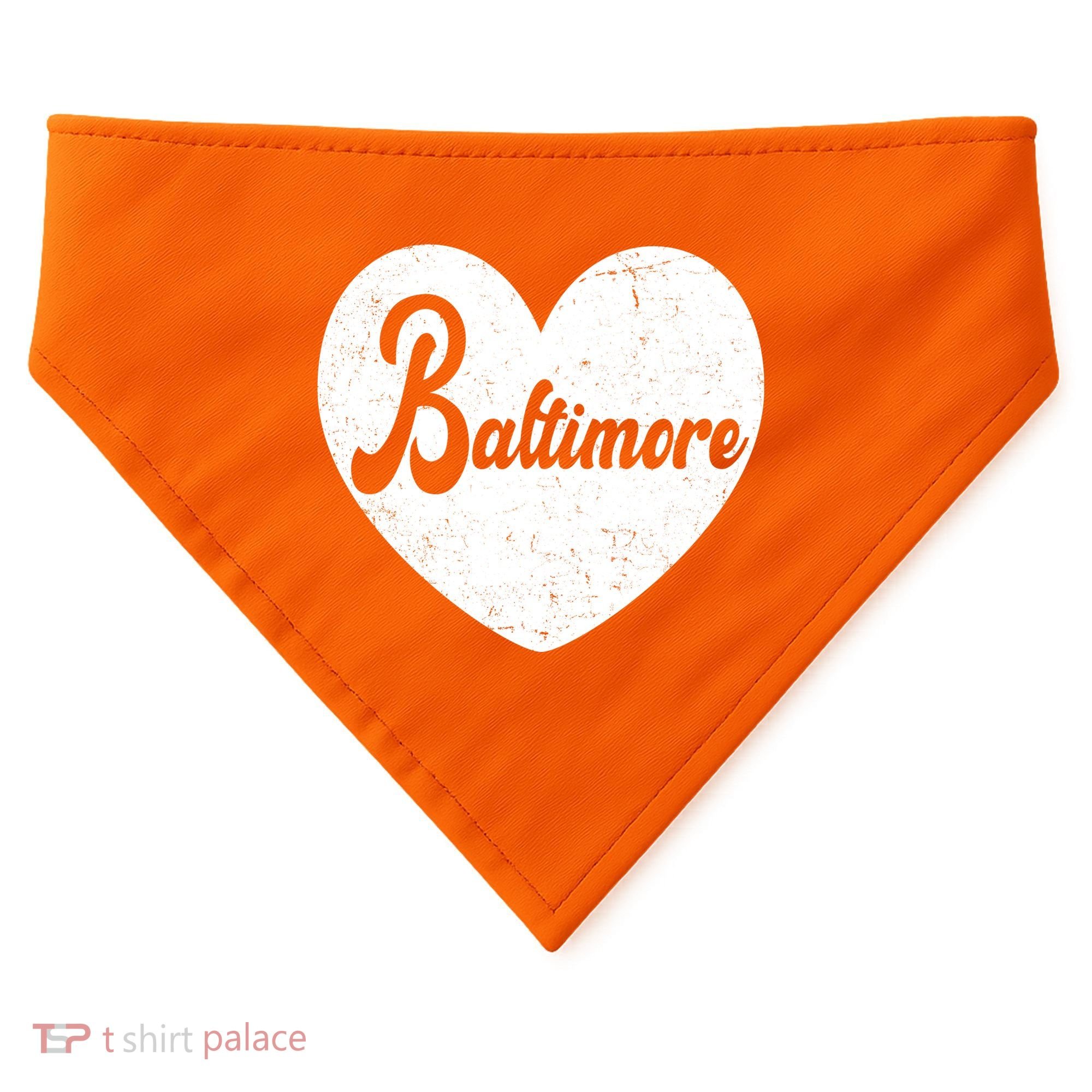 Baltimore Heart Baseball Sports Fan USA-Made Doggie Bandana