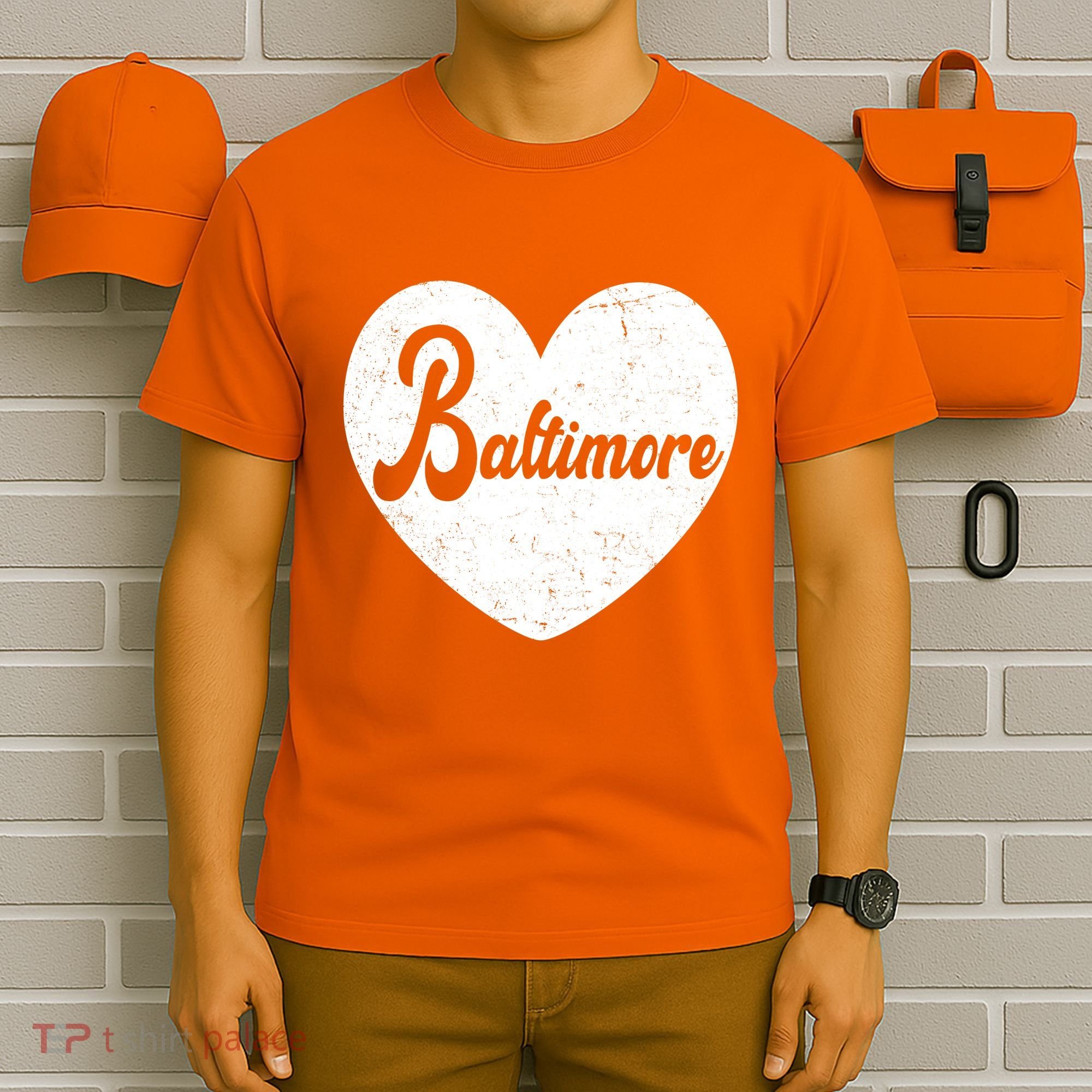 Baltimore Heart Baseball Sports Fan T-Shirt