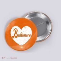 Baltimore Heart Baseball Sports Fan Button thumb 0