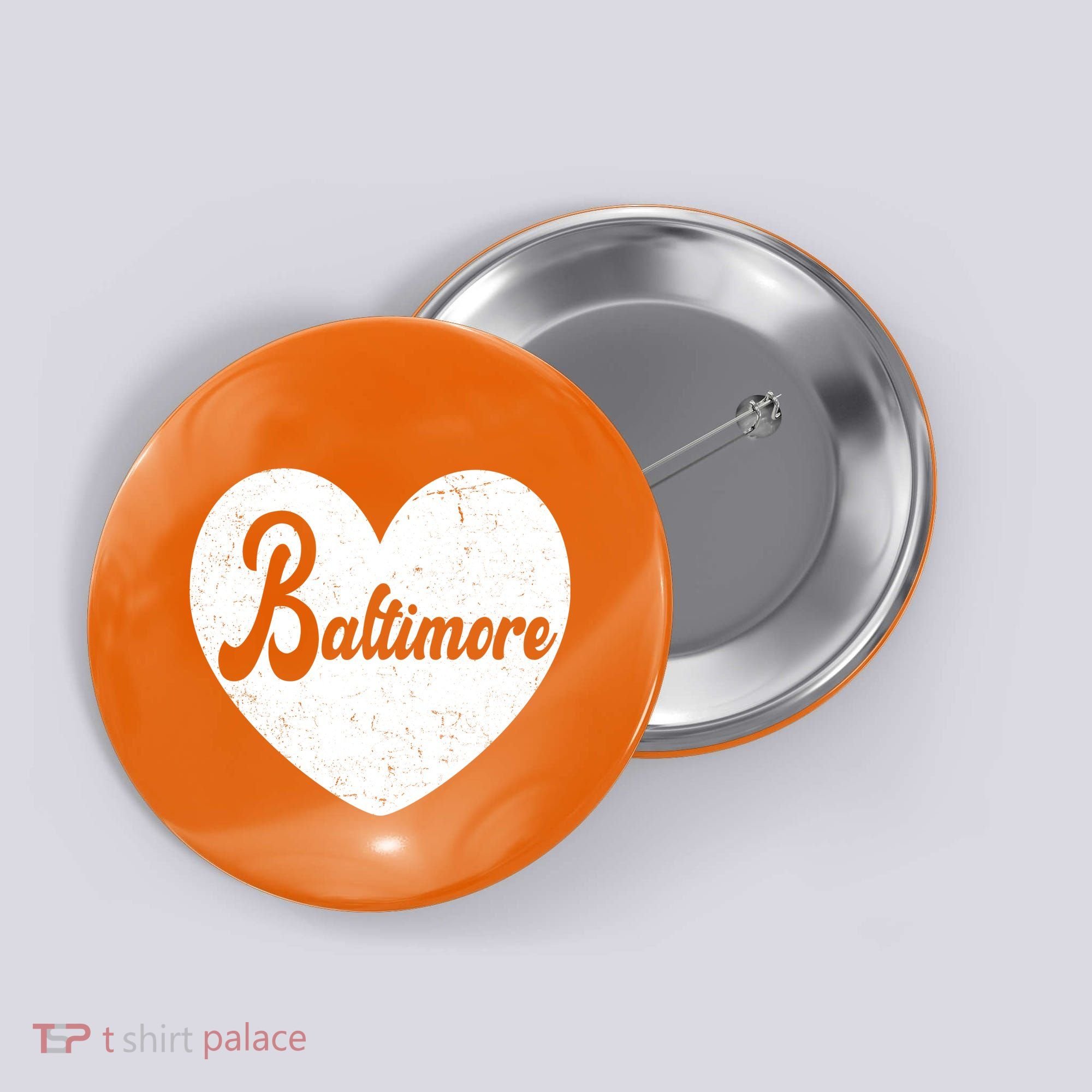 Baltimore Heart Baseball Sports Fan Button
