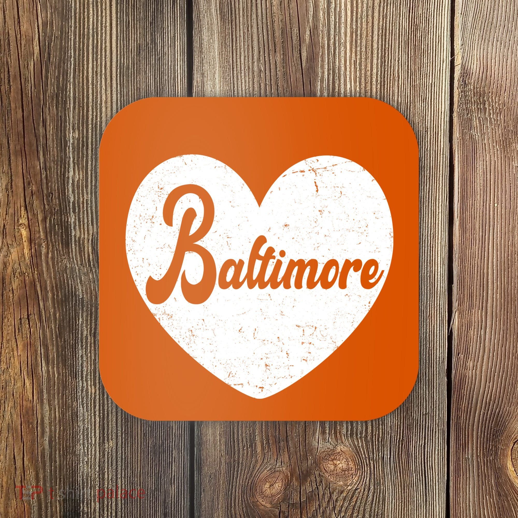 Baltimore Heart Baseball Sports Fan Coaster