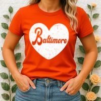 Baltimore Heart Baseball Sports Fan Women's T-Shirt thumb 2