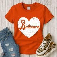 Baltimore Heart Baseball Sports Fan Women's T-Shirt thumb 3