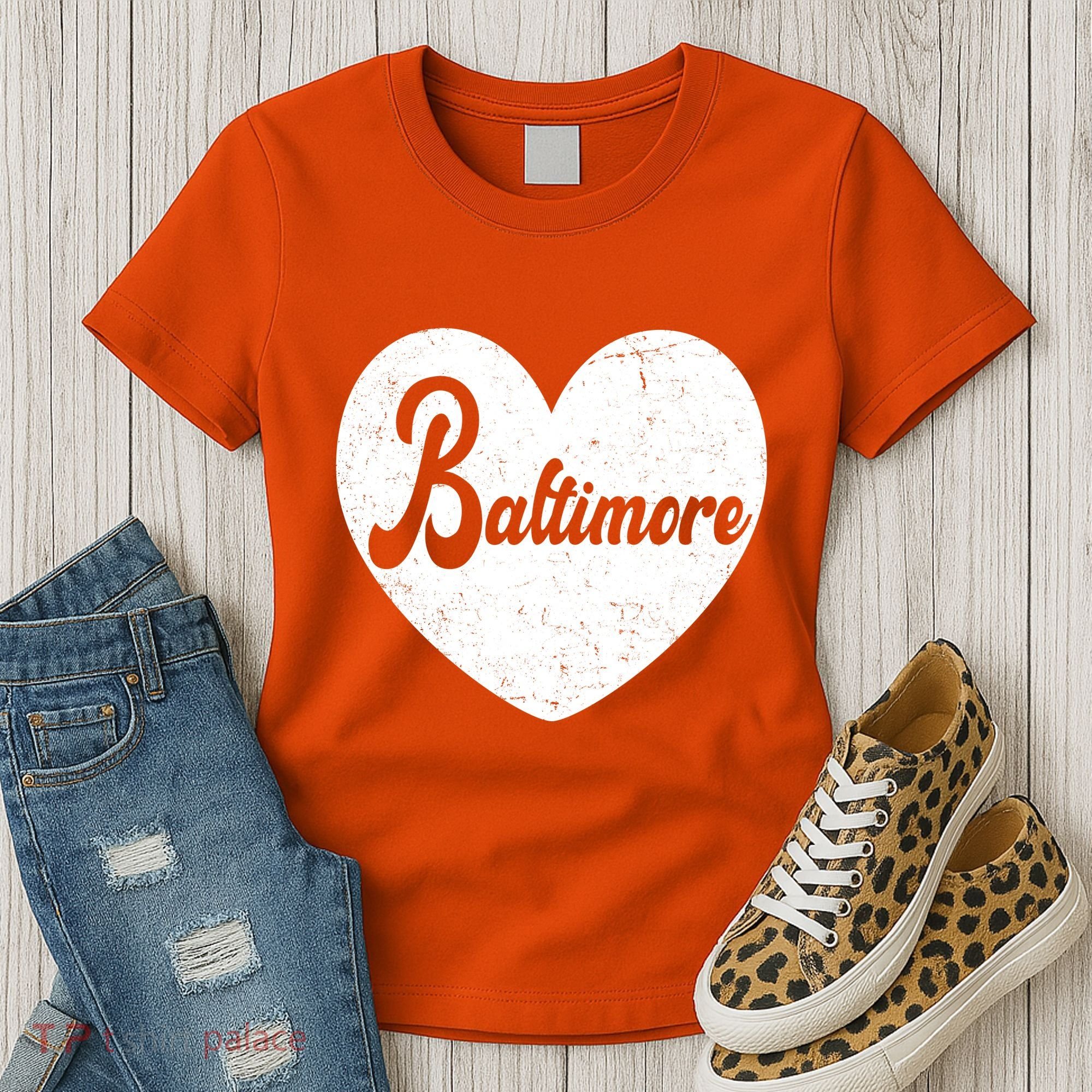 Baltimore Heart Baseball Sports Fan Women's T-Shirt