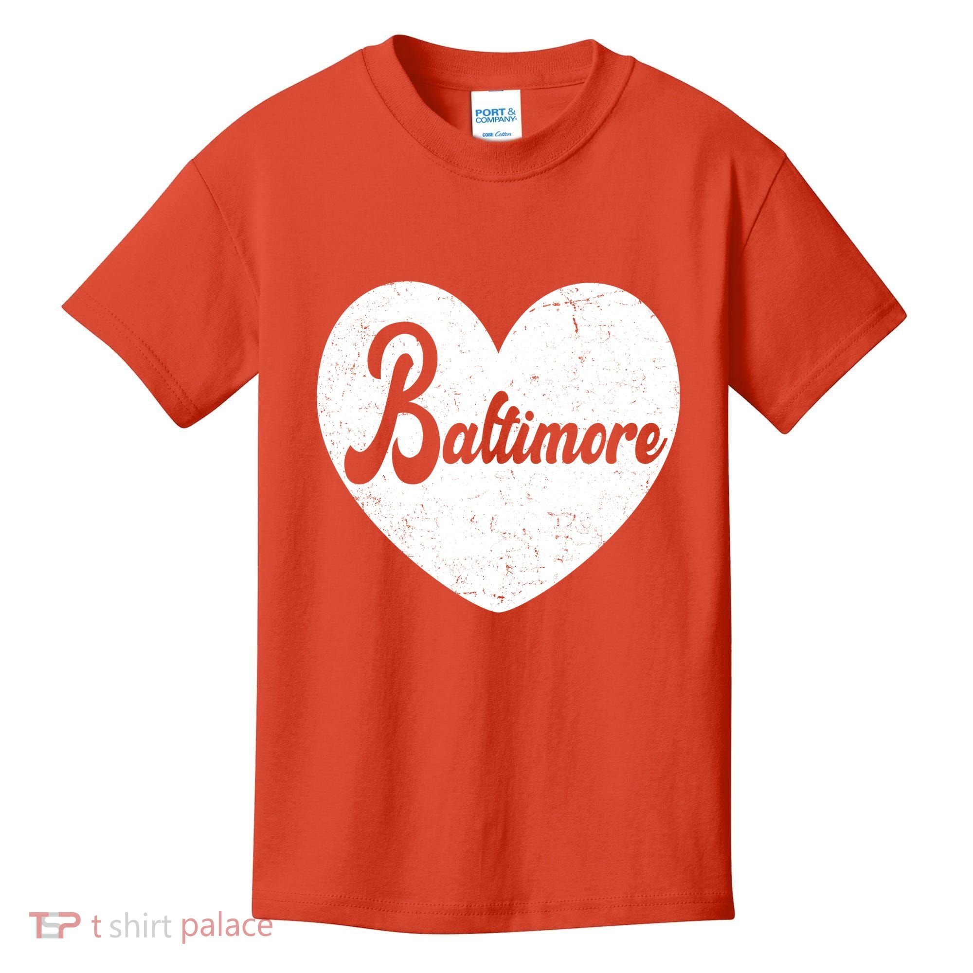 Baltimore Heart Baseball Sports Fan Kids T-Shirt