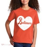 Baltimore Heart Baseball Sports Fan Kids T-Shirt thumb 2