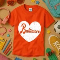 Baltimore Heart Baseball Sports Fan Kids T-Shirt thumb 3