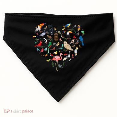 Bird Heart Birding BirdWatching Birder Bird Watcher USA-Made Doggie Bandana