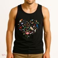 Bird Heart Birding BirdWatching Birder Bird Watcher Tank Top thumb 3