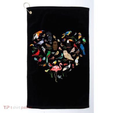 Bird Heart Birding BirdWatching Birder Bird Watcher Golf Towel