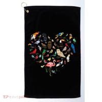 Bird Heart Birding BirdWatching Birder Bird Watcher Golf Towel thumb 0
