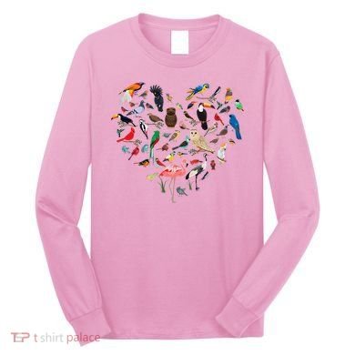 Bird Heart Birding BirdWatching Birder Bird Watcher Long Sleeve Shirt