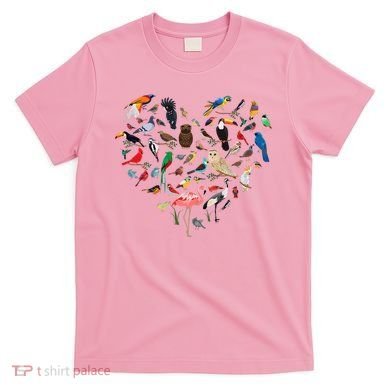 Bird Heart Birding BirdWatching Birder Bird Watcher T-Shirt