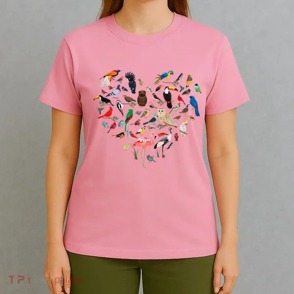 Bird Heart Birding BirdWatching Birder Bird Watcher T-Shirt