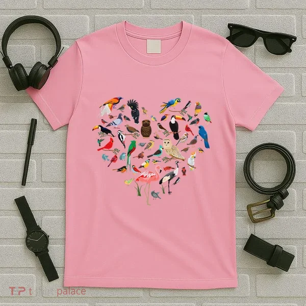 Bird Heart Birding BirdWatching Birder Bird Watcher T-Shirt