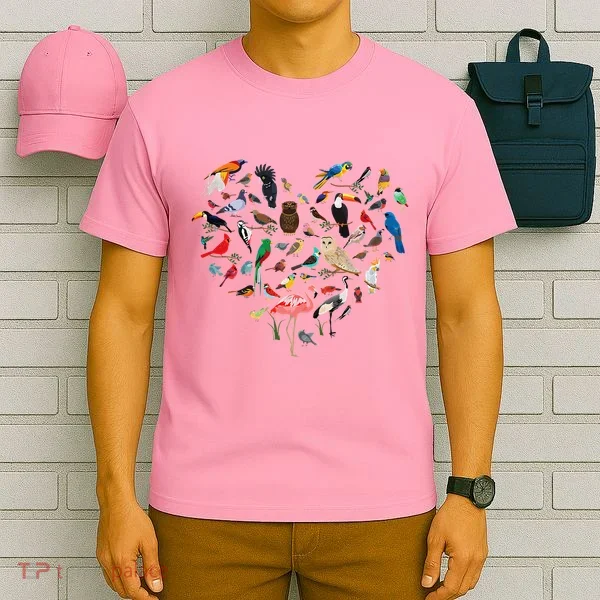 Bird Heart Birding BirdWatching Birder Bird Watcher T-Shirt