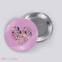 Bird Heart Birding BirdWatching Birder Bird Watcher Button thumb 0