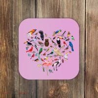 Bird Heart Birding BirdWatching Birder Bird Watcher Coaster thumb 0