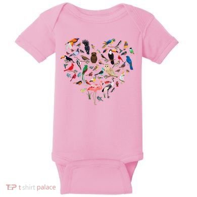Bird Heart Birding BirdWatching Birder Bird Watcher Baby Bodysuit