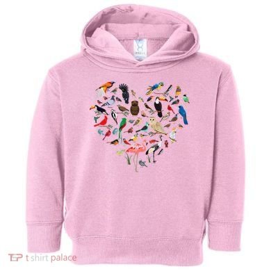 Bird Heart Birding BirdWatching Birder Bird Watcher Toddler Hoodie