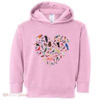 Bird Heart Birding BirdWatching Birder Bird Watcher Toddler Hoodie thumb 0