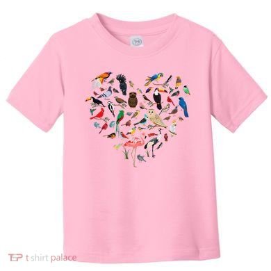 Bird Heart Birding BirdWatching Birder Bird Watcher Toddler T-Shirt