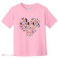 Bird Heart Birding BirdWatching Birder Bird Watcher Toddler T-Shirt thumb 0