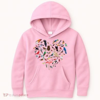 Bird Heart Birding BirdWatching Birder Bird Watcher Kids Hoodie
