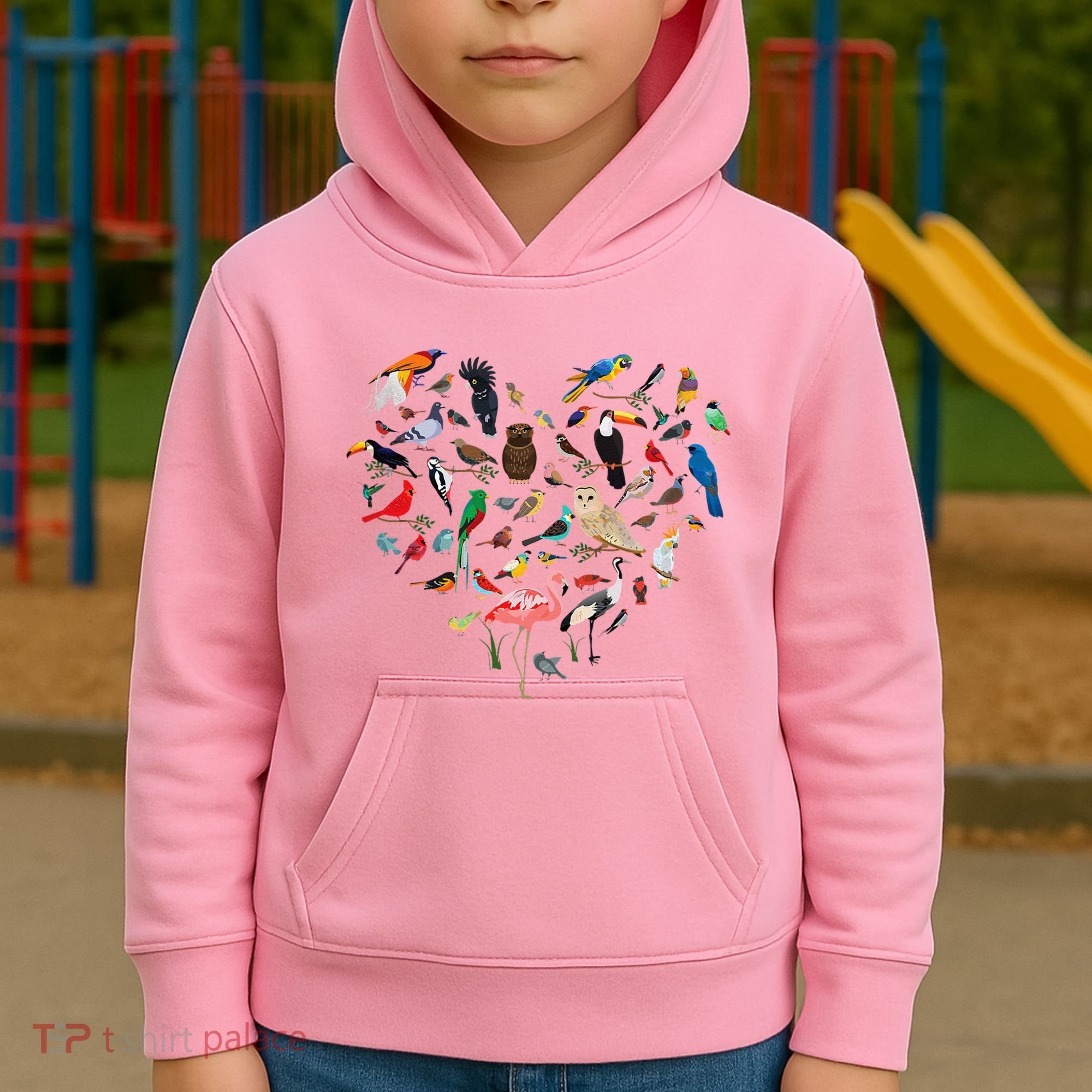 Bird Heart Birding BirdWatching Birder Bird Watcher Kids Hoodie