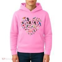 Bird Heart Birding BirdWatching Birder Bird Watcher Kids Hoodie thumb 4