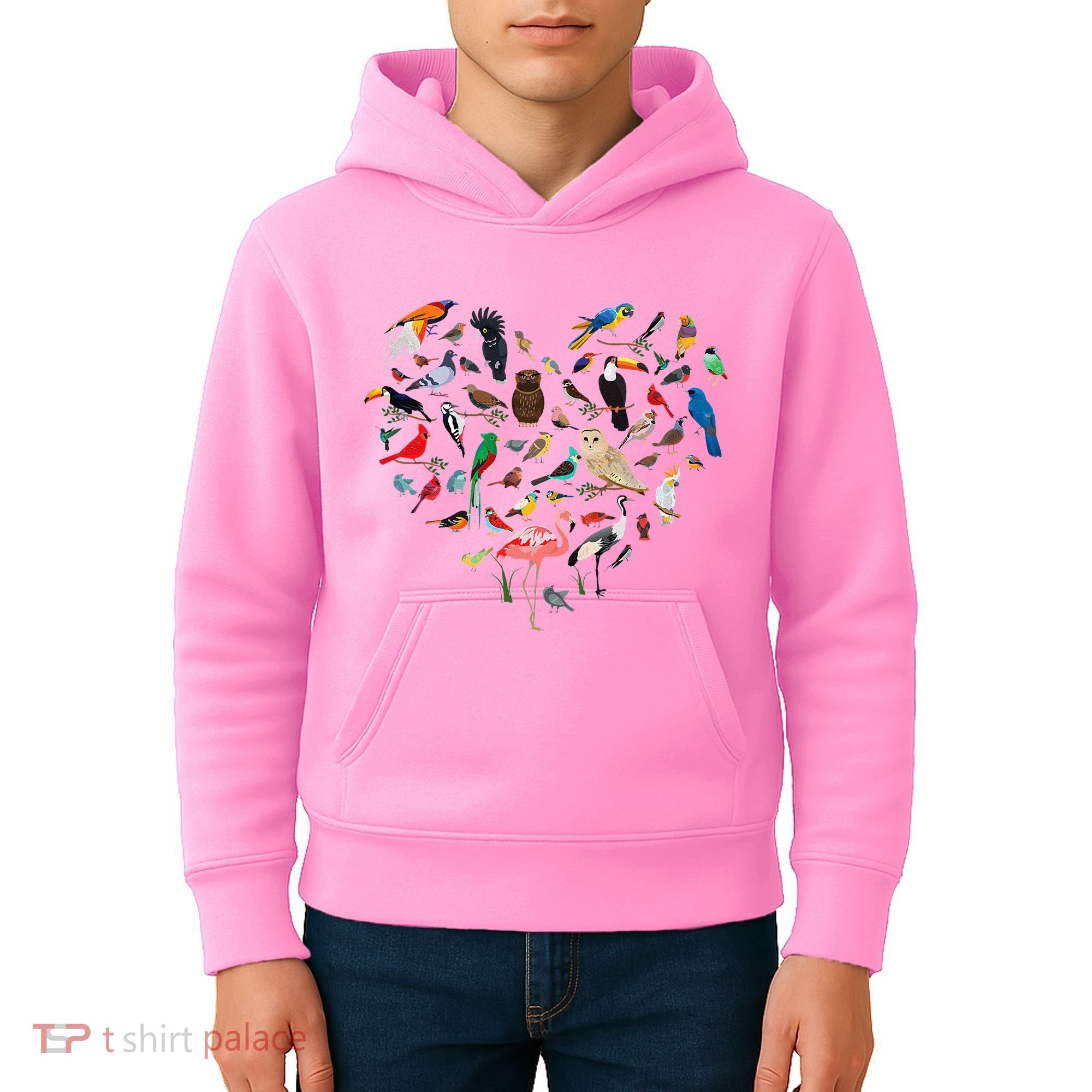 Bird Heart Birding BirdWatching Birder Bird Watcher Kids Hoodie