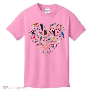 Bird Heart Birding BirdWatching Birder Bird Watcher Kids T-Shirt