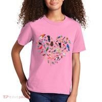 Bird Heart Birding BirdWatching Birder Bird Watcher Kids T-Shirt thumb 2