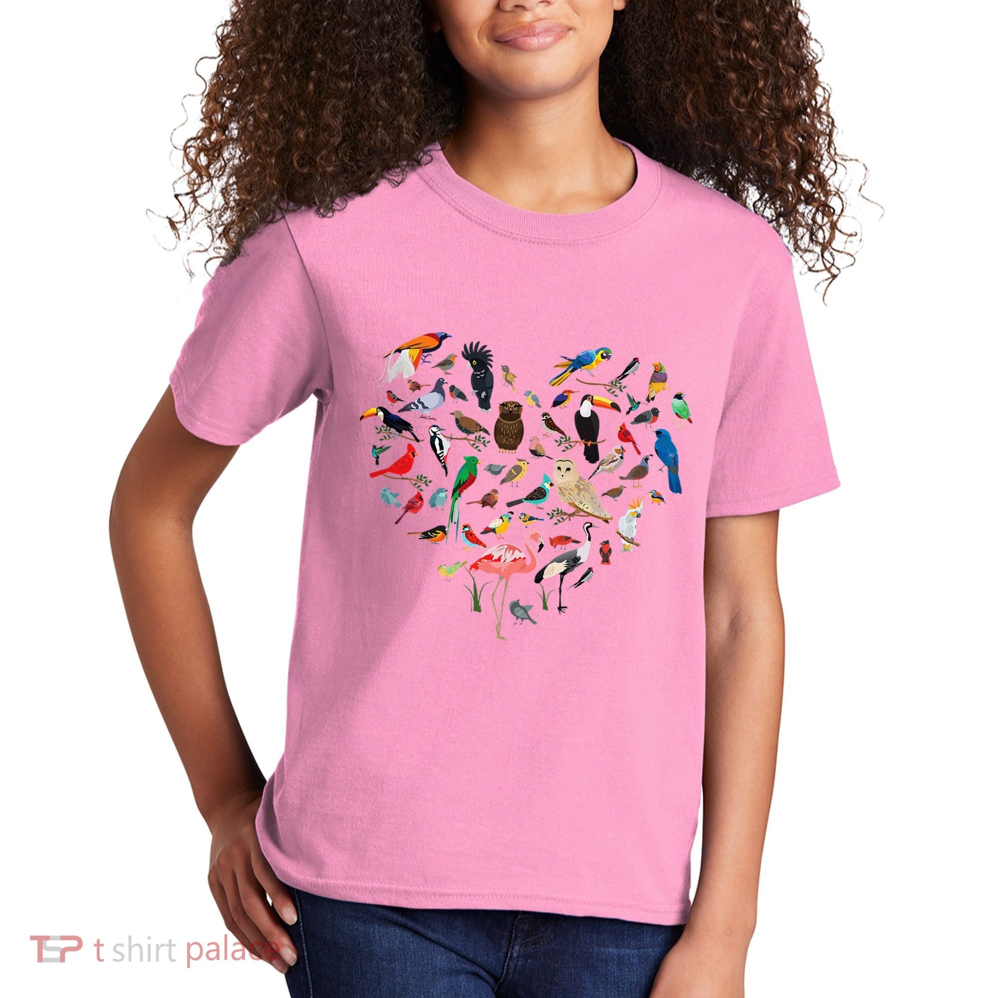 Bird Heart Birding BirdWatching Birder Bird Watcher Kids T-Shirt