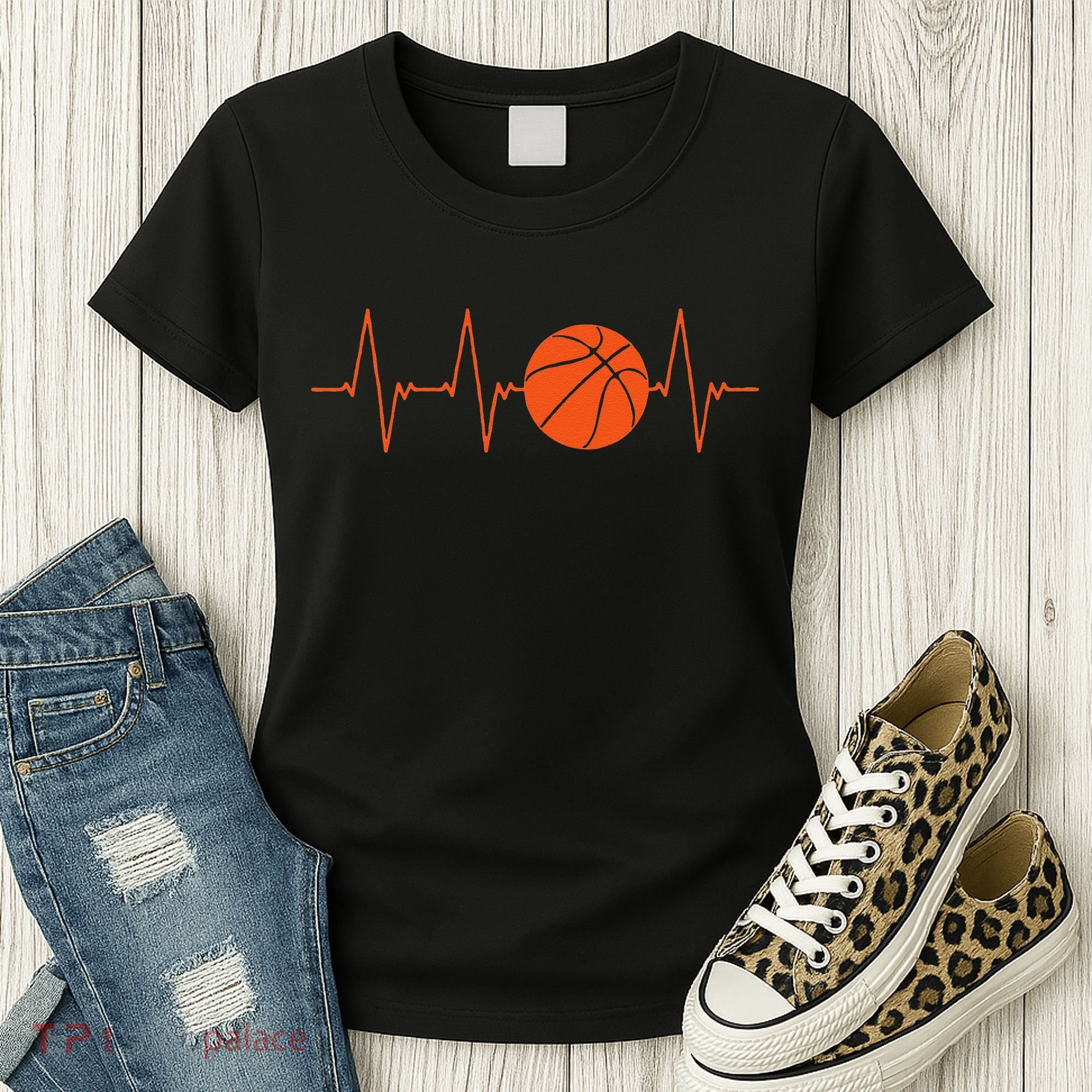 Basketball Heartbeat Basketball lovers player Women's T-Shirt