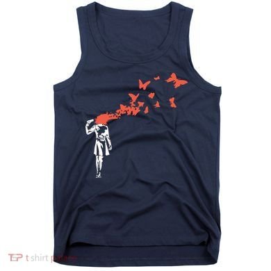 Banksy Headshot Butterfly Tank Top