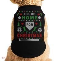 Be Home Baseball Ugly Christmas Sweater Pattern Gift Doggie Tank thumb 0