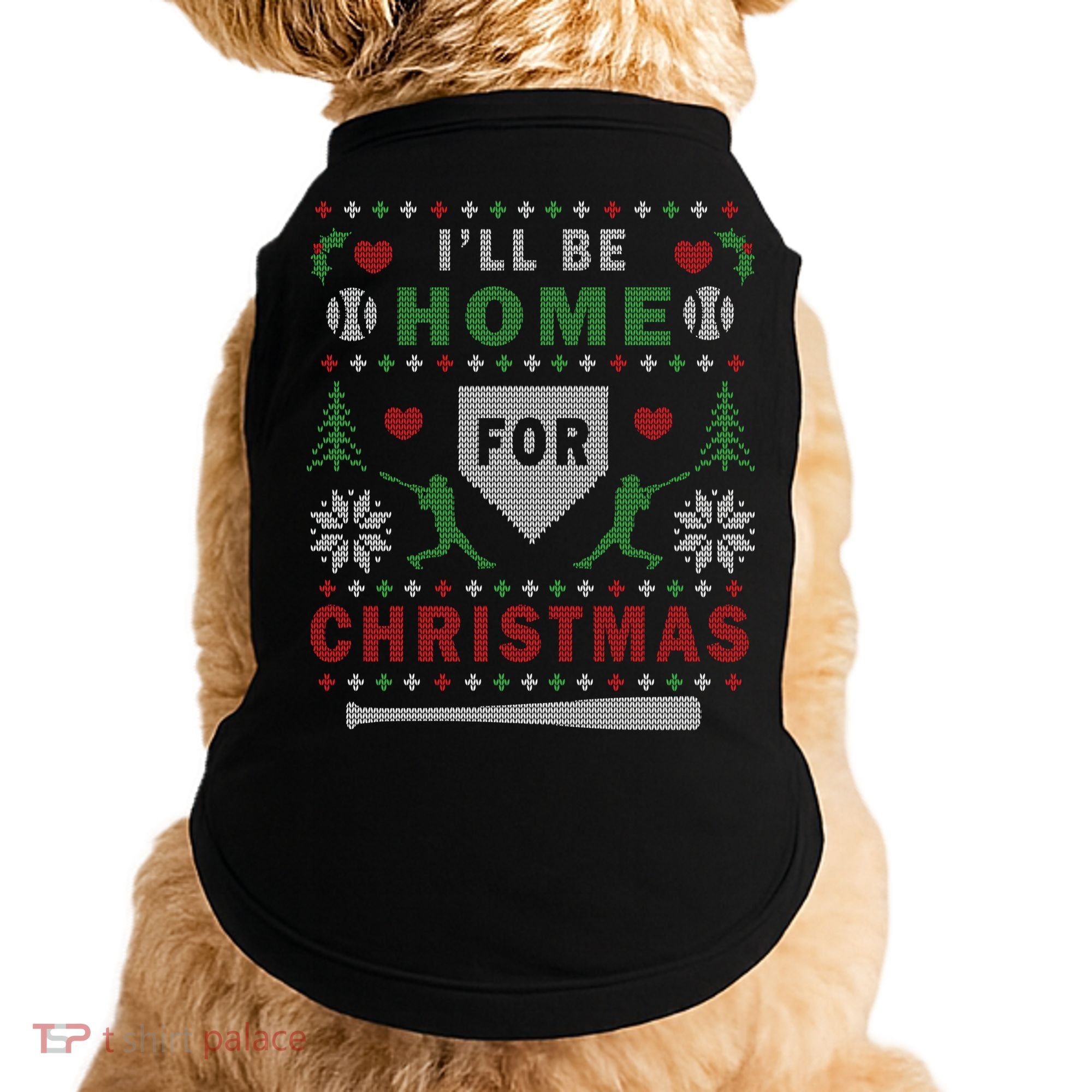 Be Home Baseball Ugly Christmas Sweater Pattern Gift Doggie Tank