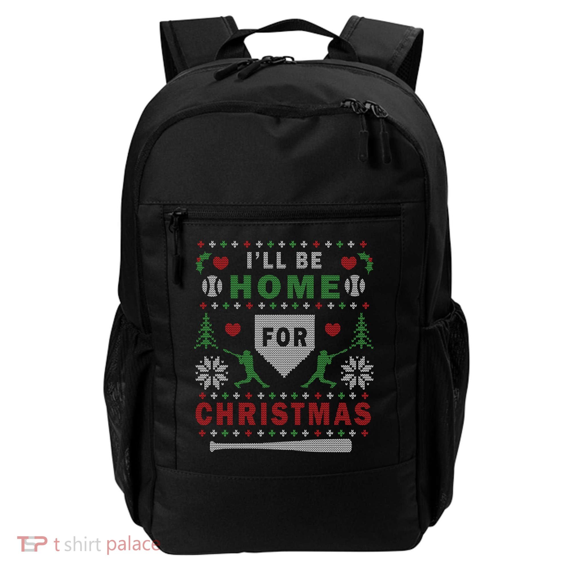Be Home Baseball Ugly Christmas Sweater Pattern Gift Backpack