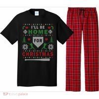 Be Home Baseball Ugly Christmas Sweater Pattern Gift Pajama Set thumb 0